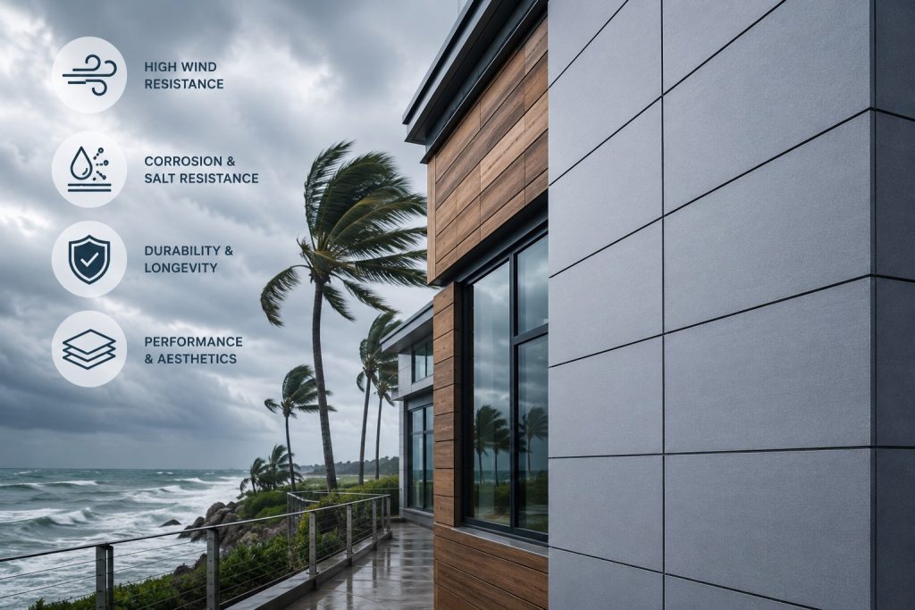 How to Specify Exterior Cladding Systems for High-Wind and Harsh Coastal Environments